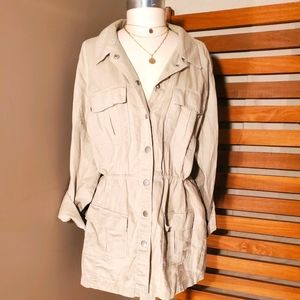 SS0328 18/20 Tan Washable linen Drawstring Jacket